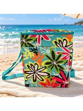 Thirty-One Insulated Daisy Craze Cooler Bag Adjustable Strap Zipper Closure